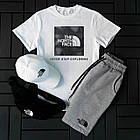 Чоловічий літній костюм The North Face Футболка + Шорти + Кепка + Барсетка чорний Комплект Зе Норт Фейс, фото 5