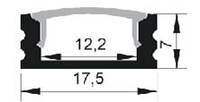 Профиль для светодиодной LED ленты ПФ15 2м комплект