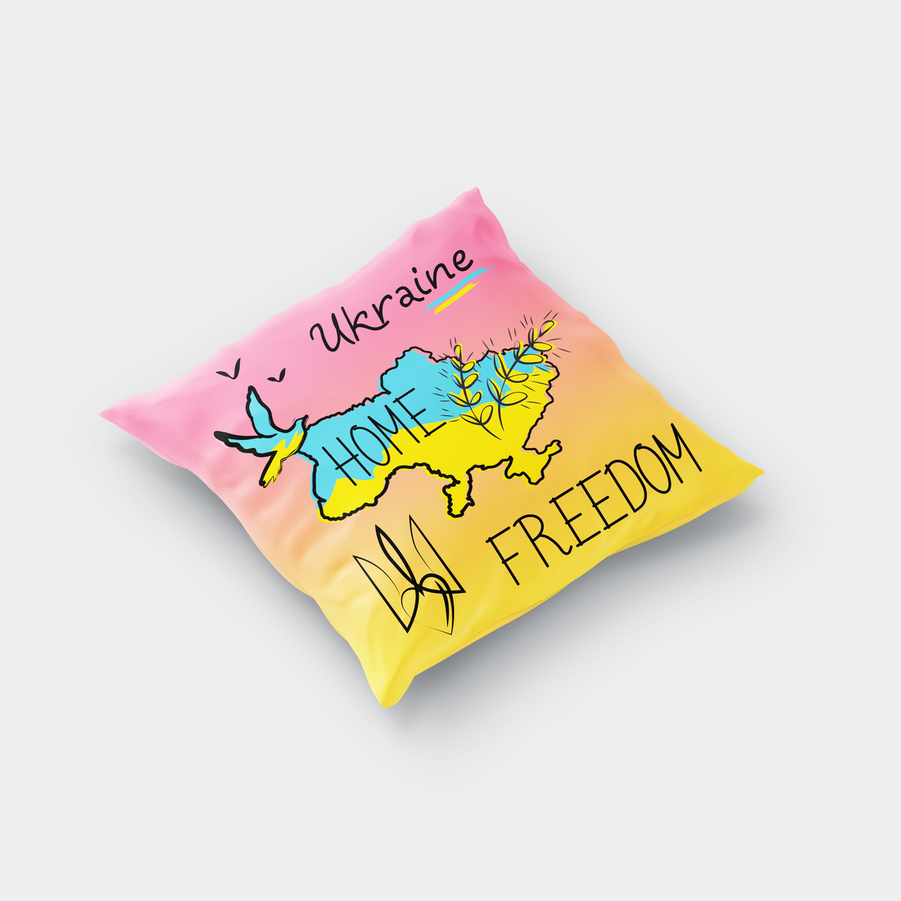 Подушка "Ukraine. Home. Fredoom", фото 1