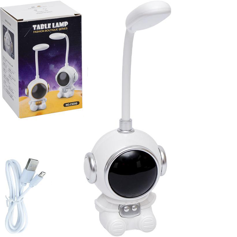 Led лампа настільна на акумуляторі «Космонавт» 2 режими світіння, колір білий