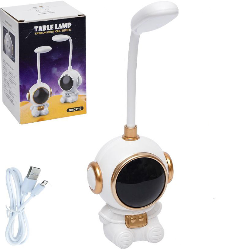 Led лампа настільна на акумуляторі «Космонавт» 2 режими світіння, колір золотий
