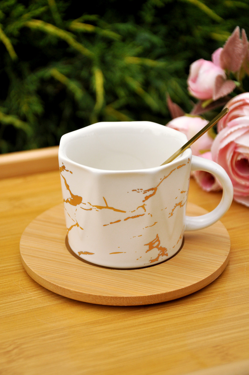 Кавова чашка з бамбуковим блюдцем, 200 ml, фото 1