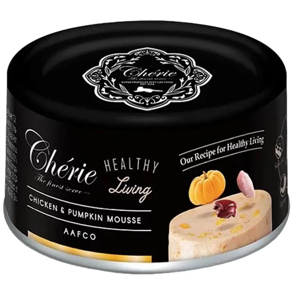 Вологий корм Cherie Healthy Living Chicken&Carrot для кішок мус з куркою та гарбузом 80 г