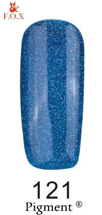 Гель-лак F. O. X. Pigment №121 яскравий синій з мерехтінням 6 ml