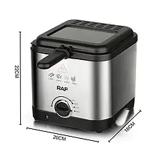 Електрична фритюрниця на 2.5 л для смаження без олії 1000 Вт Deep Fryer RAF R.5300 Повітряна фритюрниця, фото 4