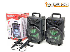 Bluetooth колонка високої потужності з дротовим мікрофоном для караоке Kimiso QS-1805, фото 6