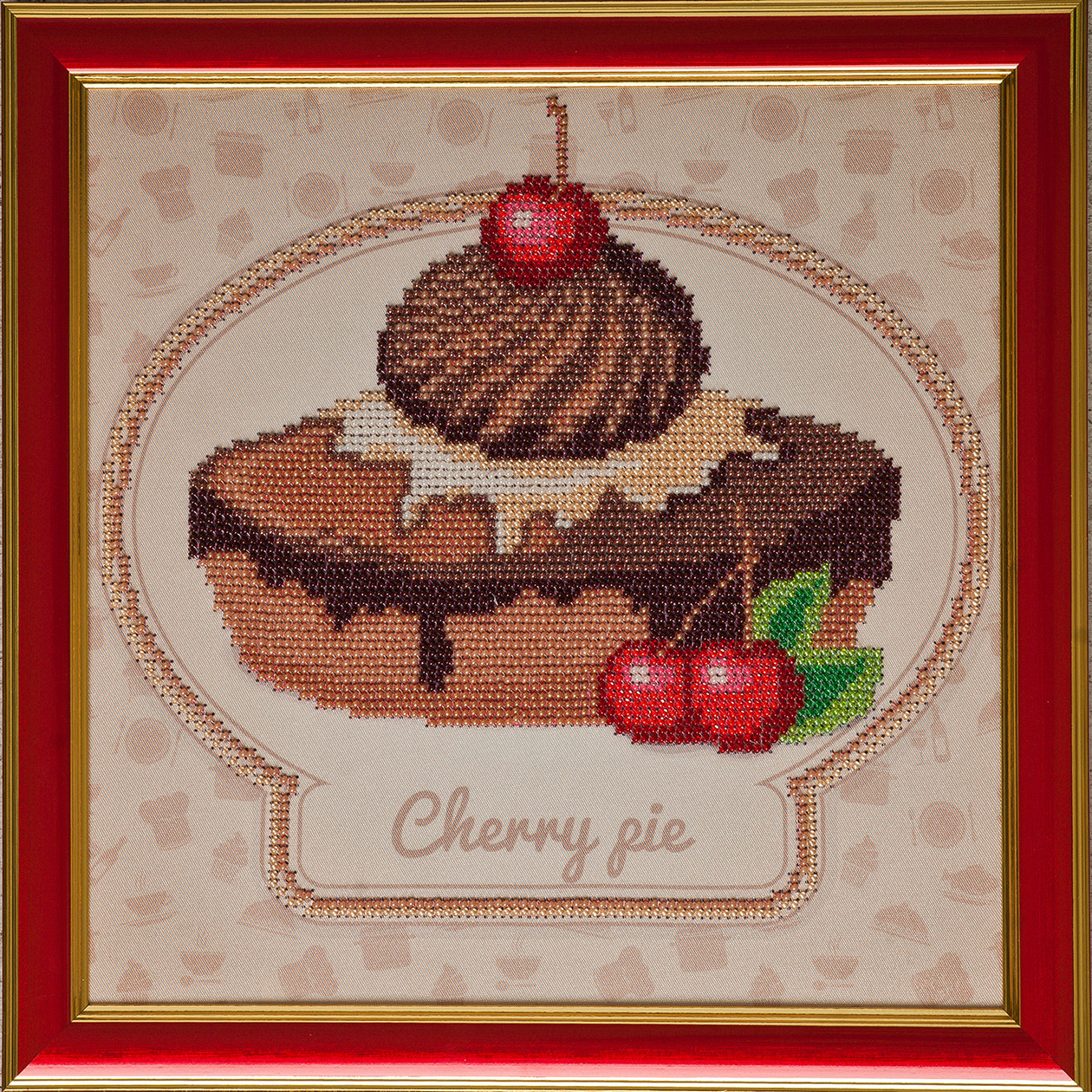 Схема для вишивки Торт з вишнею Р-081 (габардин), фото 1