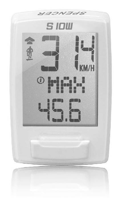 Велокомп'ютер Spencer S10W 10 функцій, бездротовий, білий (LIV023)