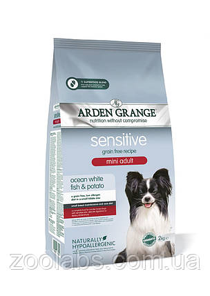 Корм Arden Grange для дібних порід з білою рибою | Arden Grange Sensitive Mini Dog Ocean White Fish & Potato 6 кг, фото 1