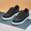 Чоловічі шкіряні кросівки (натуральна шкіра) чорні демісезонні, чоловіче взуття весна осінь, розмір 40 41 42 43 44 45, фото 2