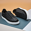 Чоловічі шкіряні кросівки (натуральна шкіра) чорні демісезонні, чоловіче взуття весна осінь, розмір 40 41 42 43 44 45, фото 3