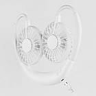 Міні вентилятор на шию Sport Fan, з USB, Білий / Портативний вентилятор акумуляторний для спорту, фото 5