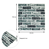 Самоклеючі 3д панелі під цеглу клінкер, м'які 3D панелі самоклейка для стін 700x700x5 мм, Синій (413), фото 3