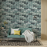 Самоклеючі 3д панелі під цеглу клінкер, м'які 3D панелі самоклейка для стін 700x700x5 мм, Синій (413), фото 5