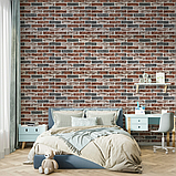 Самоклеючі 3д панелі під цеглу клінкер, м'які 3D панелі самоклейка для стін 700x700x6 мм, Помаранчевий (414), фото 5