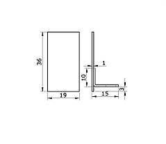 Заглушка профілю 36x20x36 SSS, фото 4