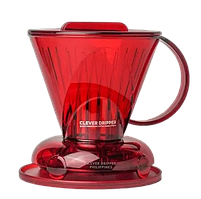 Пуровер Клевер Clever Dripper 530 мл. Прозорий червоний