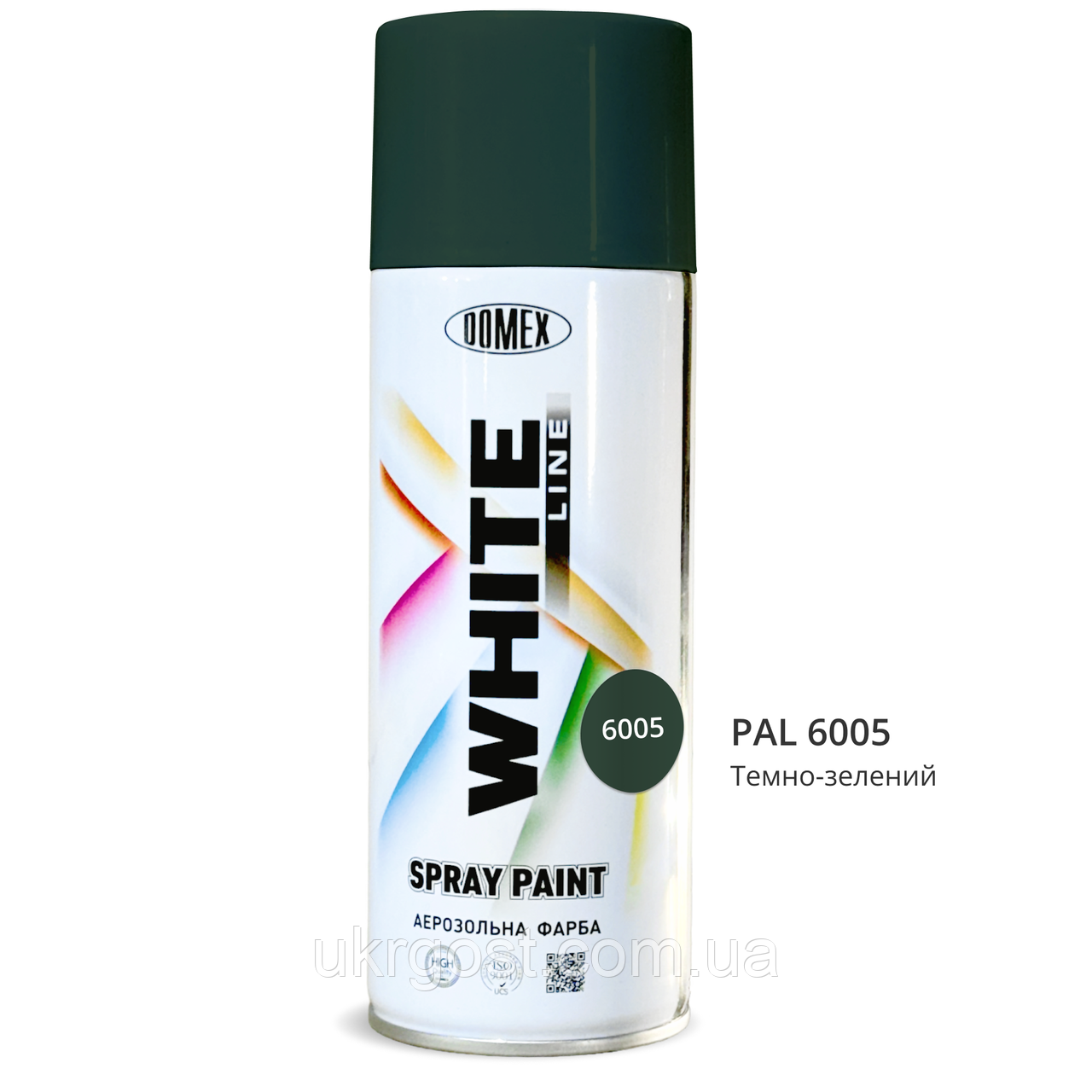 Аерозоляна фарба в балончиках Domex White Line RAL6005 Темно-зелений 400 мл