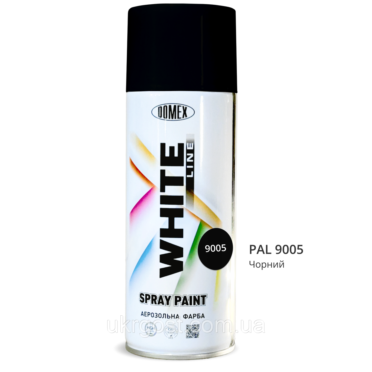 Аерозольна фарба в балончиках Domex White Line RAL9005 Чорний 400 мл
