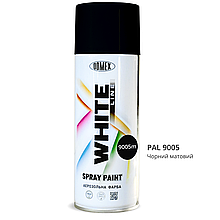 Аерозольна фарба в балончиках Domex White Line RAL9005 Чорний мат 400 мл