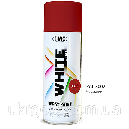Аерозольна фарба в балончиках Domex White Line RAL3002 Червоний 400 мл, фото 1