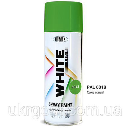 Аерозольна фарба в балончиках Domex White Line RAL6018 Салатовий 400 мл, фото 1