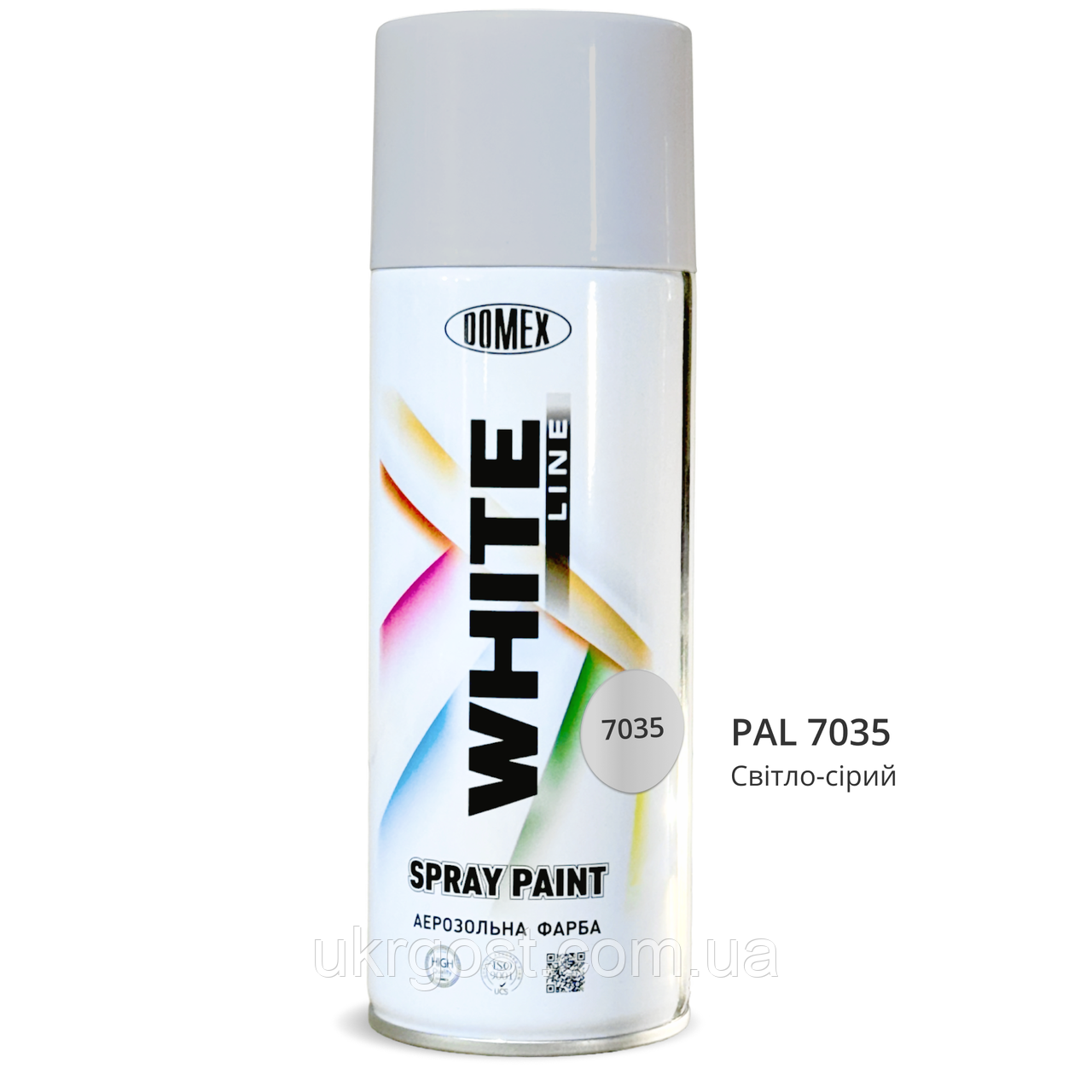 Аерозольна фарба в балончиках Domex White Line RAL7035 Світло-Сірий 400 мл