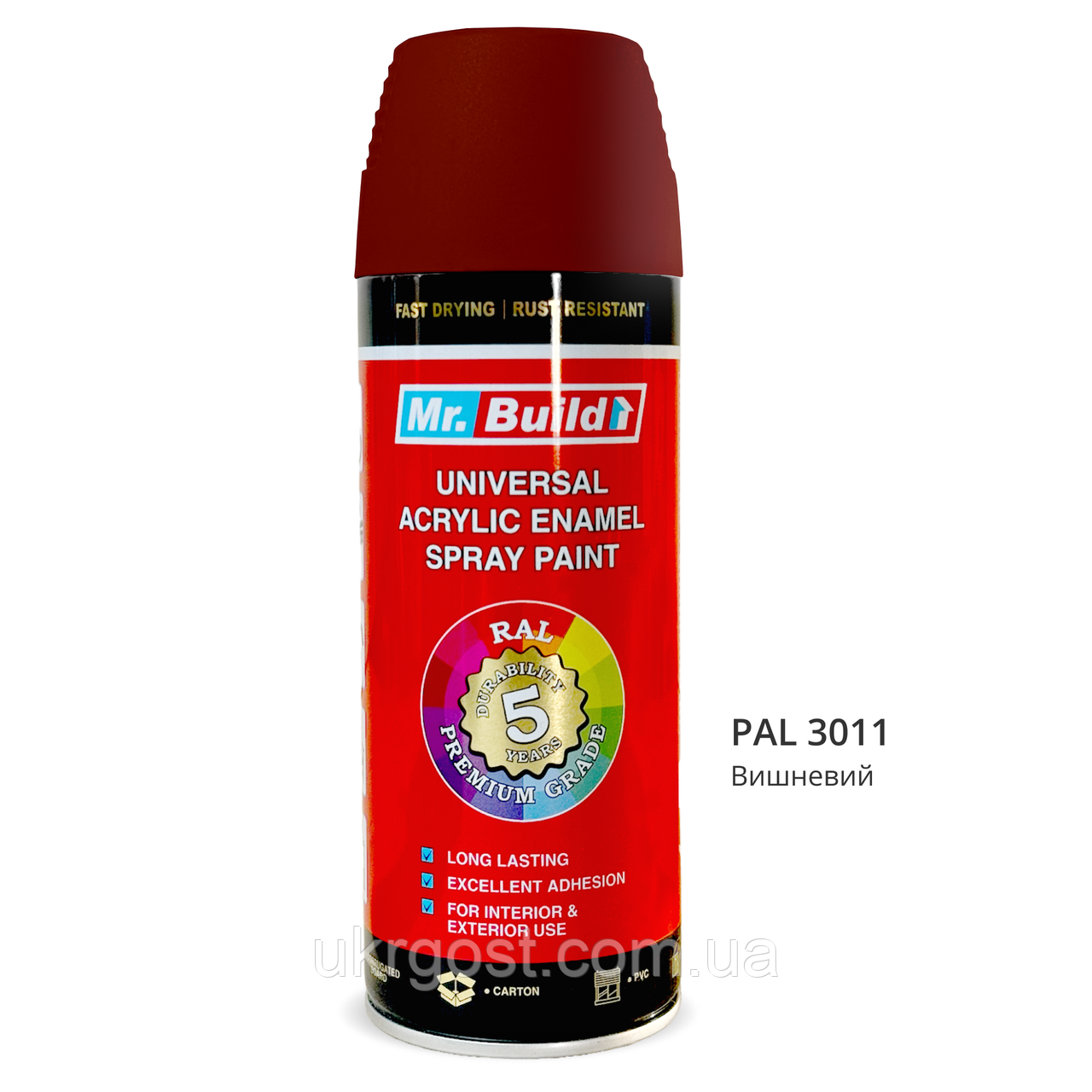 Аерозоляна фарба в балончиках Mr.Build №35 RAL 3011 Вишневий 400 мл