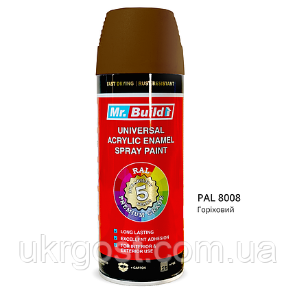 Аерозольна фарба в балончиках Mr.Build №41 RAL 8008 Горіховий 400 мл, фото 1