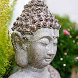 Сяюча садова фігура, скульптура, led статуетка ручної роботи Будда для декору саду, балкона, що світиться, фото 5