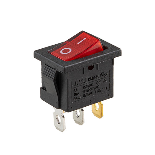 Перемикач on-off з підсвічуванням 12V квадратний 3pin червоний арт.YJ-WH05R