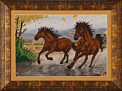 Схема для вишивки бісером Коні Т-009 (габардин)