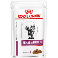 Корм для котів Renal Feline Beef Pouches під час хвороб нирок шматочки яловичини в соусі 85 г Royal Canin