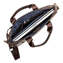 Сумка чоловіча SHVIGEL 11108 шкіряна Коричнева, фото 4