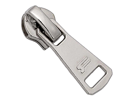 Бігунок для спіральної блискавки  №8 з фіксатором #4797 колір нікель