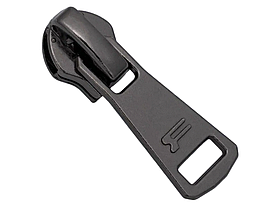 Бігунок для спіральної блискавки  №8 з фіксатором #4797 колір темний-нікель