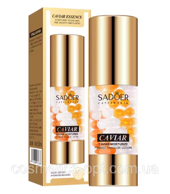 Трифазний зволожуючий лосьйон з червоною ікрою SADOER Caviar Three Color Lotion, 30 ml