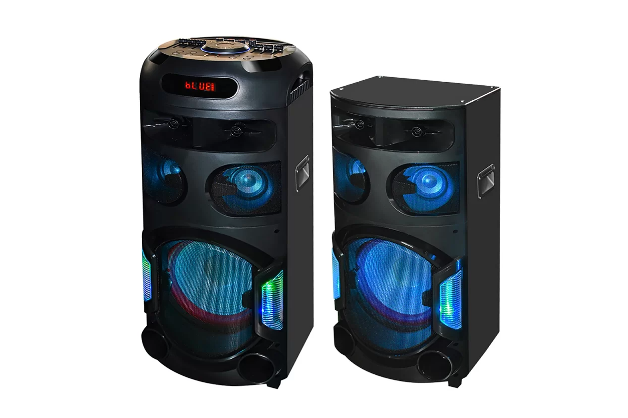 Комплект потужної парної акустикиTMG ORIGINAL PA-121 Proaudio 500 W (USB/FM/Bluetooth) + 2 радіомікрофони Djпульт, фото 1