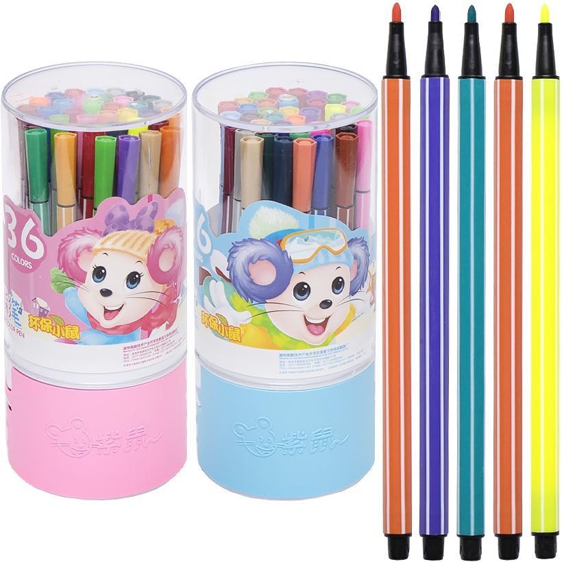 Набір фломастерів із 36 кольорів на водній основі у пластиковому тубусі 1662A-36, фото 1