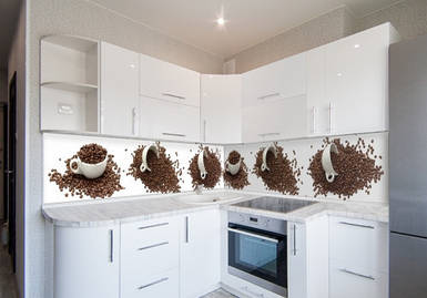 Фото панель універсальна ПЕТ, Самофіксована, 62 х 205 см (товщіна 1.2 мм), кавові зерна з чашками