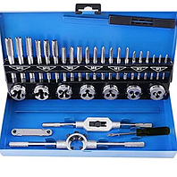 Набір мітчиків та плашок професійний набір для нарізання різьблення внутрішньої та зовнішньої 7 плашок та 21 мітчик