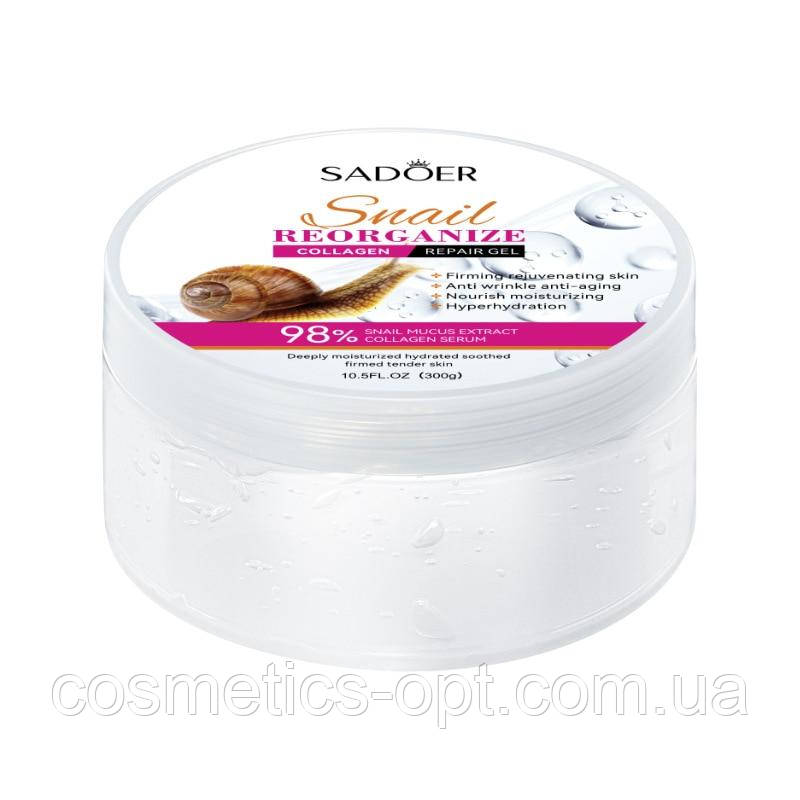 Відновлюючий гель з колагеном та муцином равлика SADOER Snail Reorganize Collagen Repair Gel, 300 g, фото 1