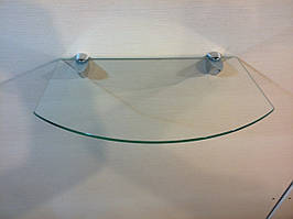 Полиця скляна під тюнер прозора 5 мм 35 х 22 см у комплекті з кріпленнями