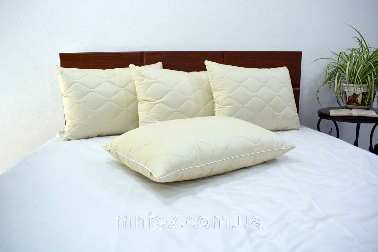 Подушка 50*70 см конопляна стьобана, Покриття Сатин Шампань