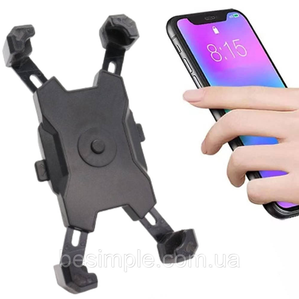 Велосипедний тримач для телефону PLA-02 / Кріплення для телефону на велосипед / Велотримач для смартфона, фото 1