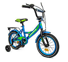 Велосипед дитячий 2-колісний 14" Like2bike Sky 241402, Синій, з дзвінком, ручне гальмо
