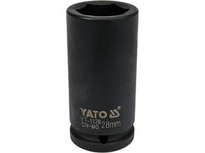 Головка торцева ударна 6-гранна YATO : подовжена, квадрат 3/4", М= 28 мм, L= 90 мм [9/32]
