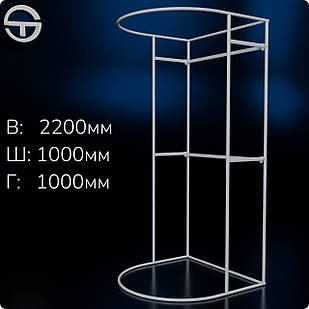 Примірочна підлогова радіусна "BELLE",  H 2200 (1000/1000). Примірювальна кабінка розбірна до магазину