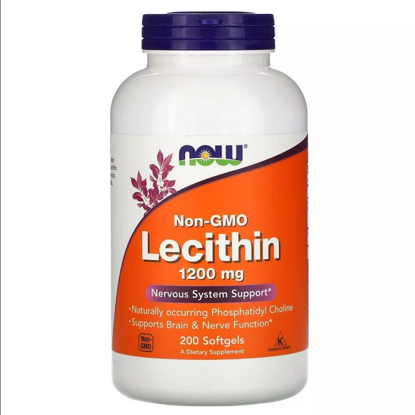 Non-GMO Lecithin, Now Foods, 1200 mg 200 Sgels / Лецитин без ГМО
