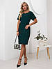 Класичне універсальне жіноче плаття на всі випадки, темно-зелене, фото 4